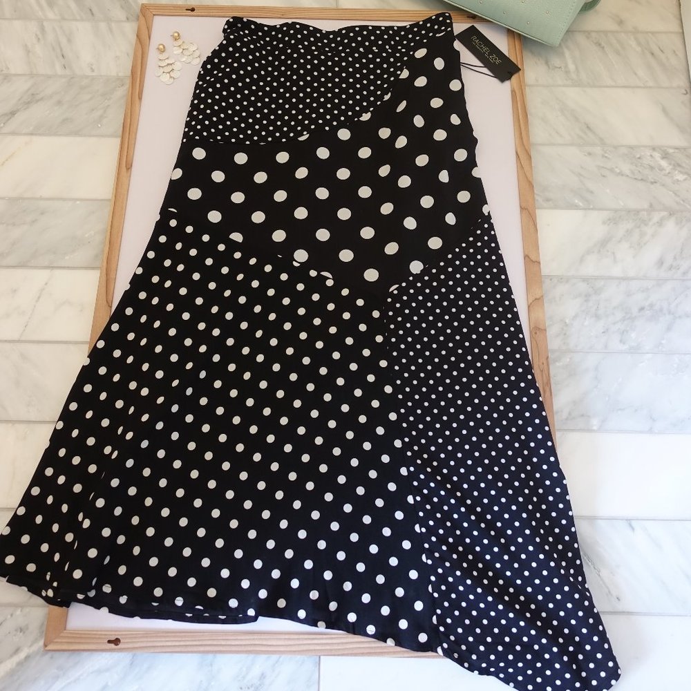 Rachel Zoe Polka Dot Asymmetrical Skirt
